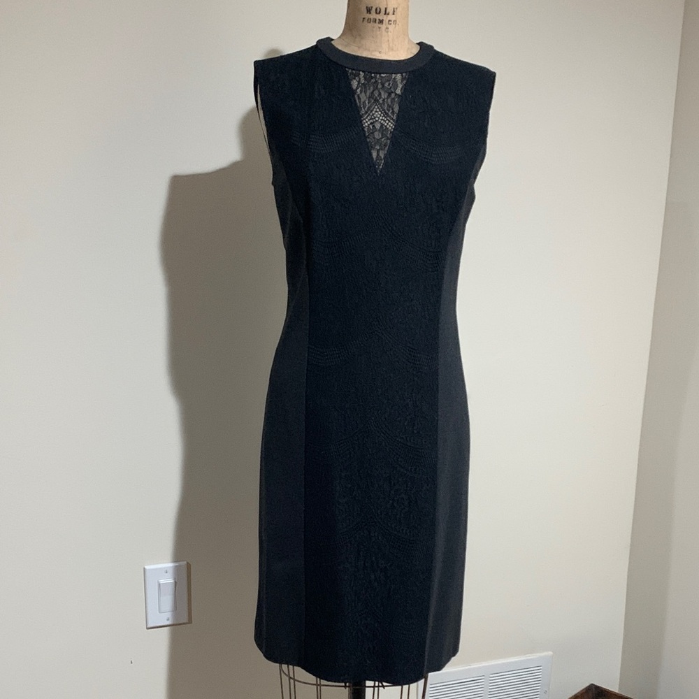 NWT Magaschoni Black Lace Midi Dress
